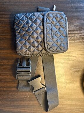 Quilted Black Crossbody Belt Bag